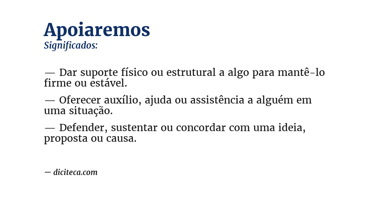 Significado de apoiaremos