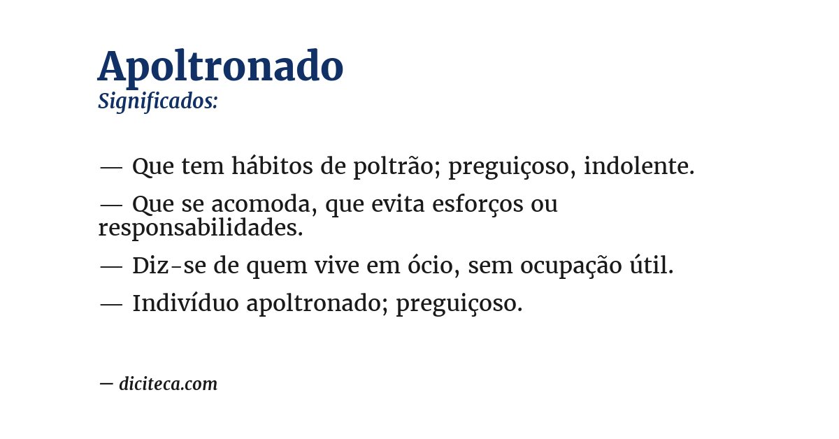 Significado de apoltronado