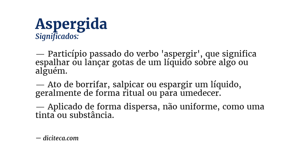 Significado de aspergida