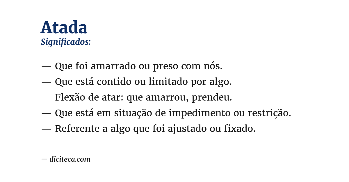 Significado de atada