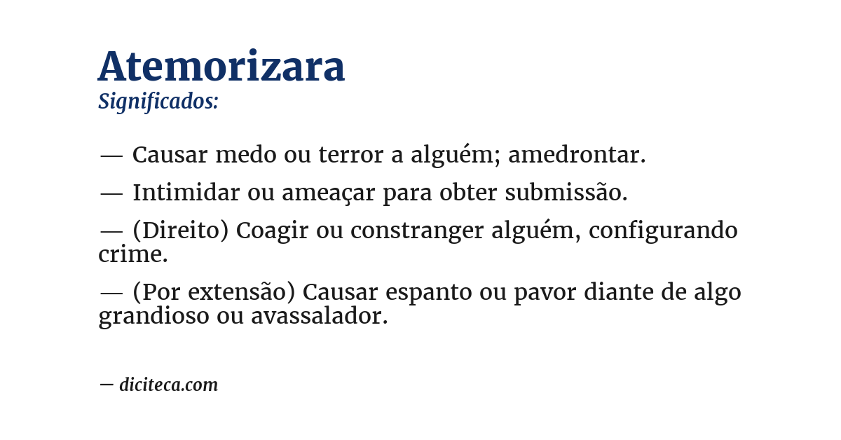Significado de atemorizara