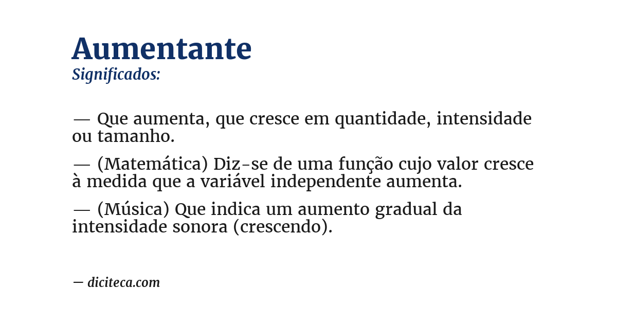 Significado de aumentante