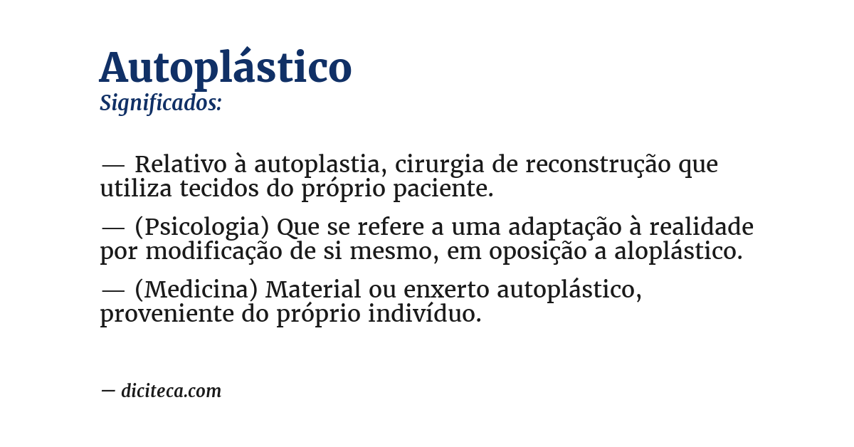 Significado de autoplástico