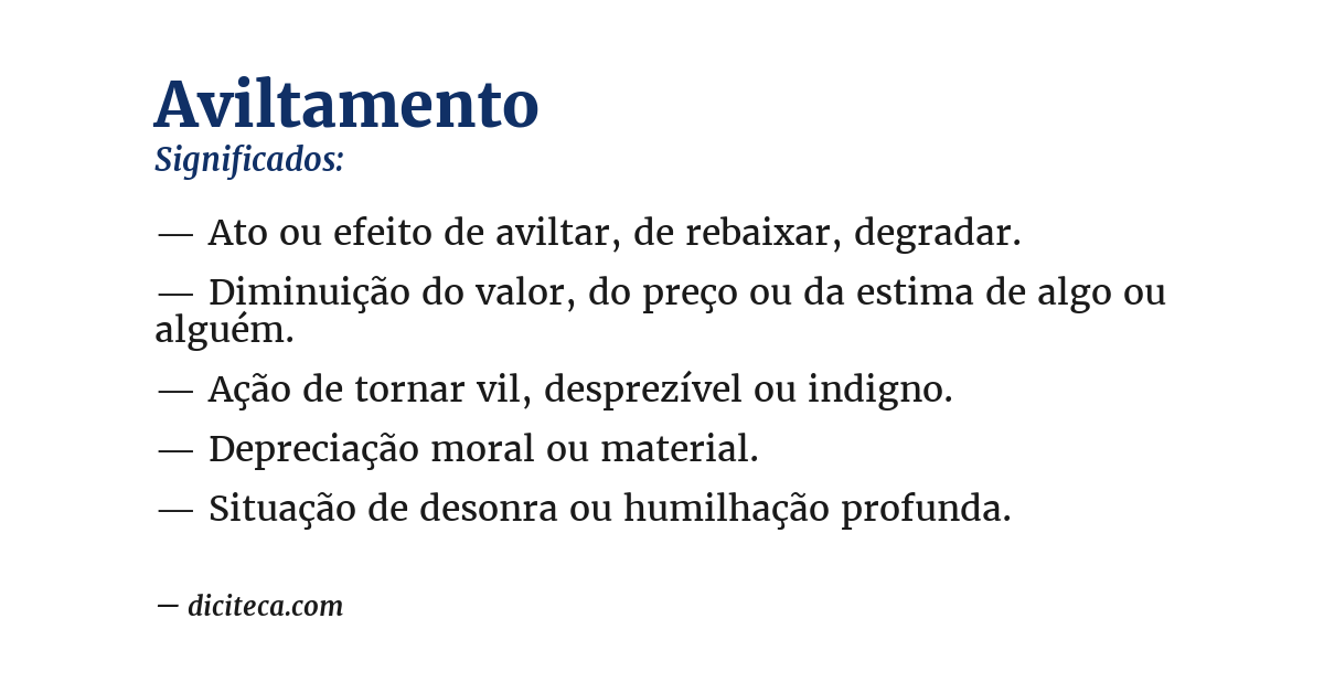 Significado de aviltamento