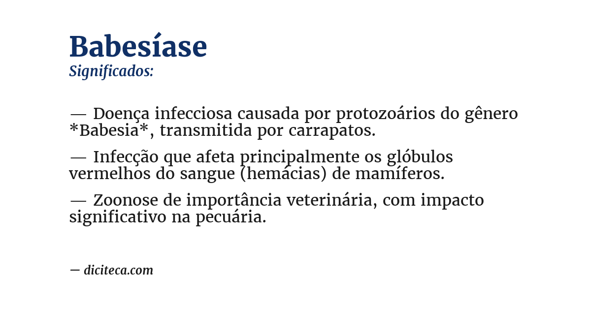 Significado de babesíase