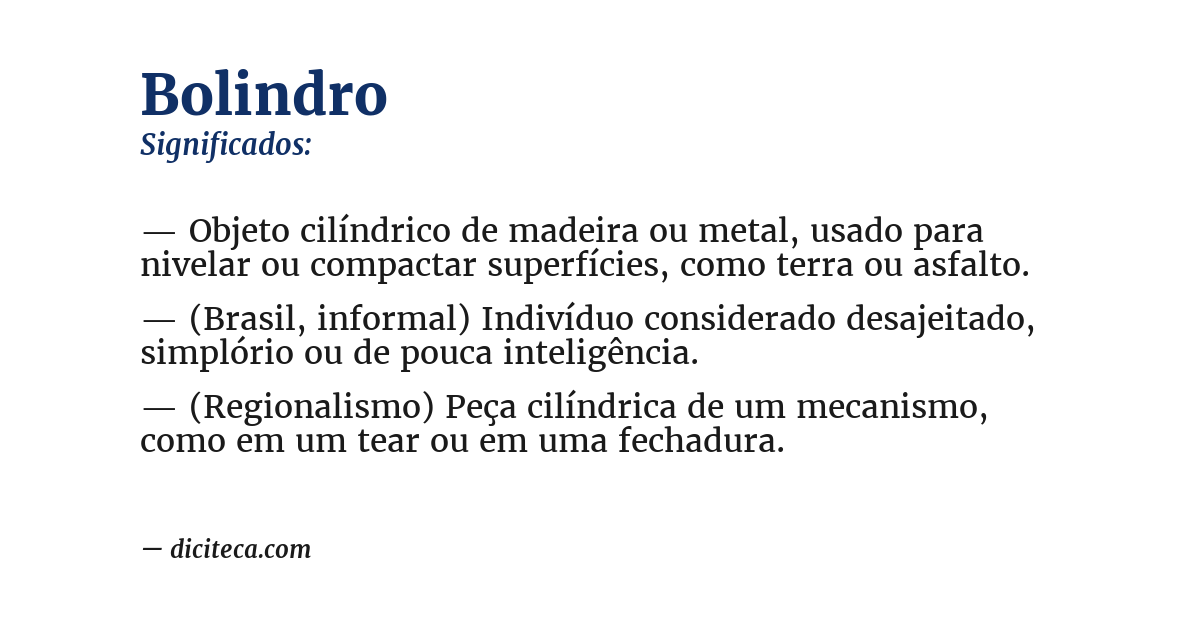 Significado de bolindro