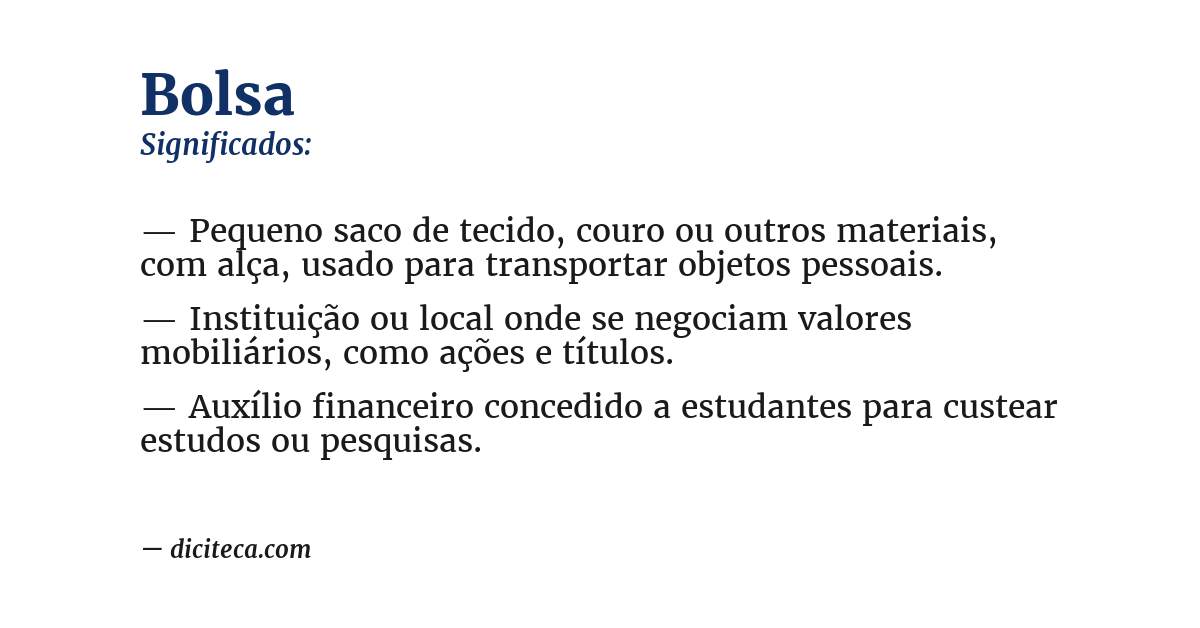 Significado de bolsa