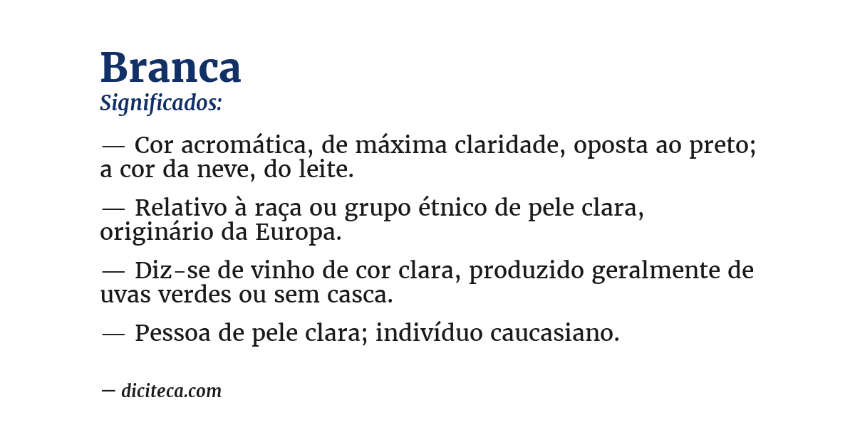 Significado de branca