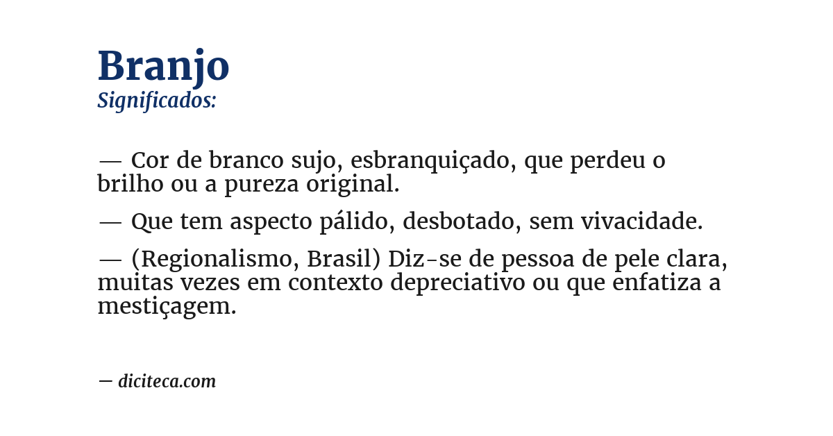 Significado de branjo