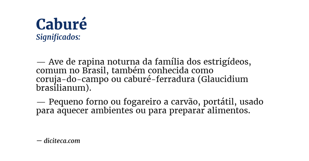 Significado de caburé