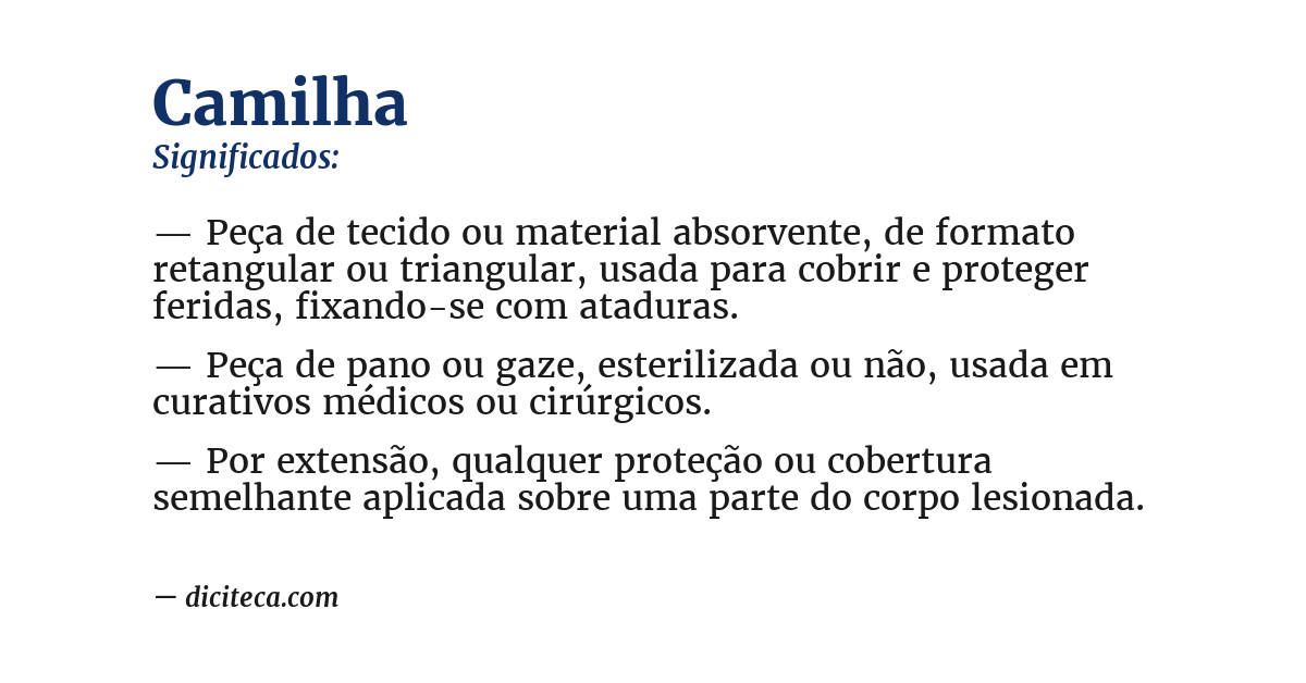 Significado de camilha