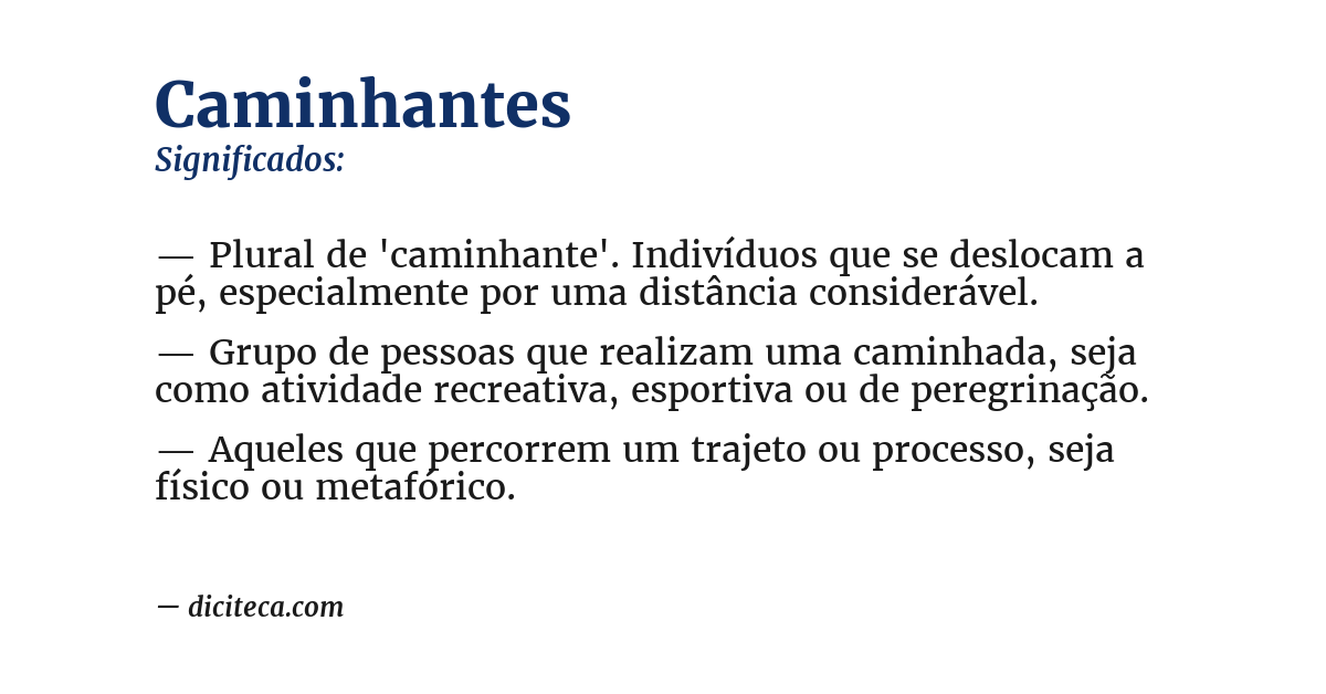 Significado de caminhantes