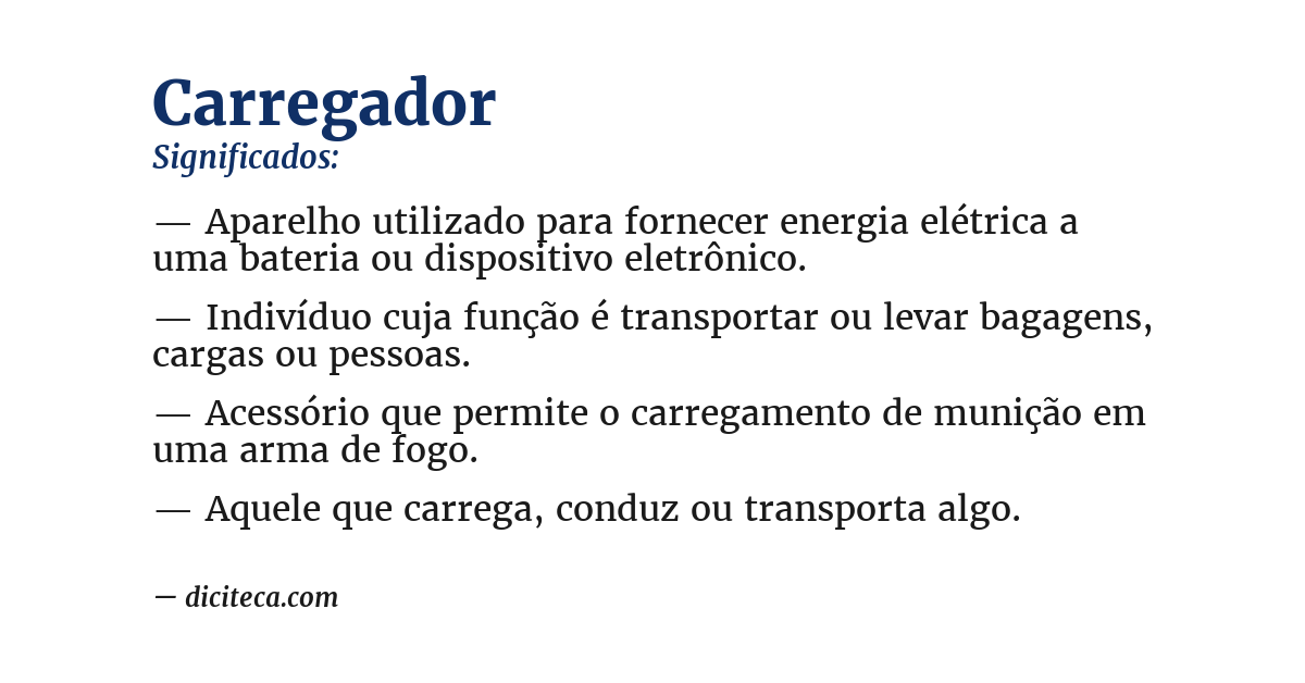 Significado de carregador