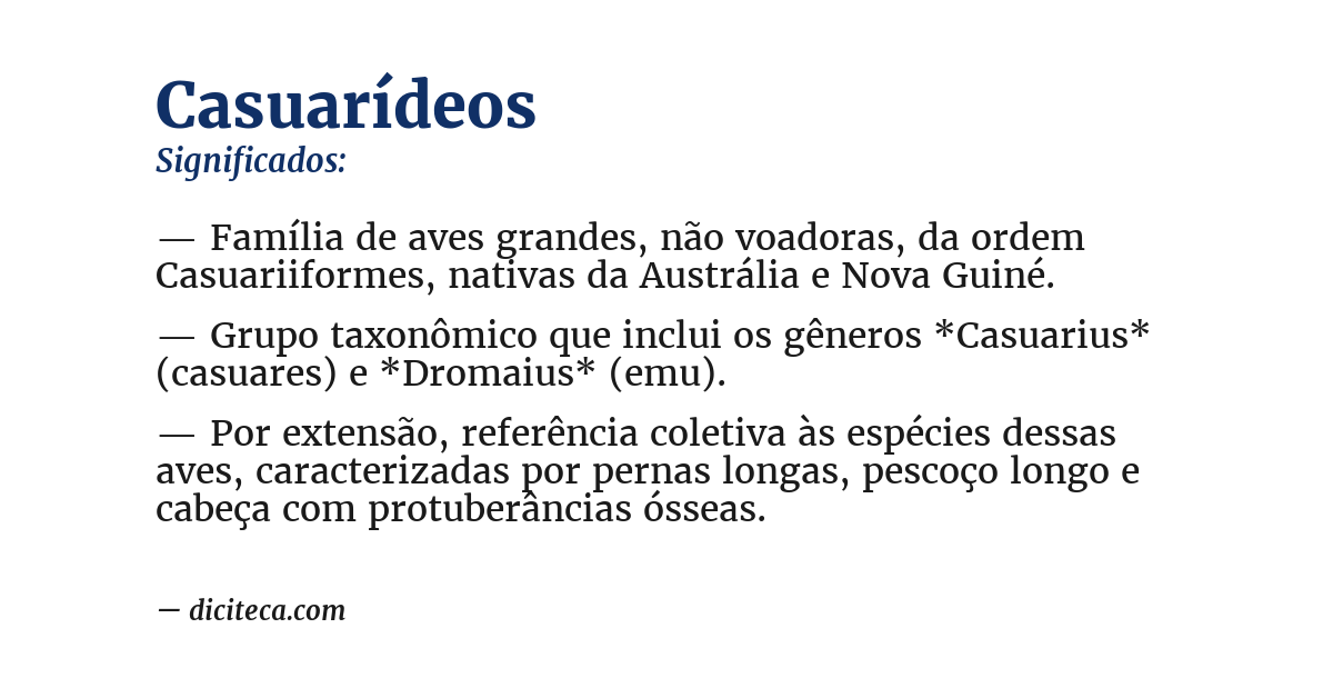 Significado de casuarídeos