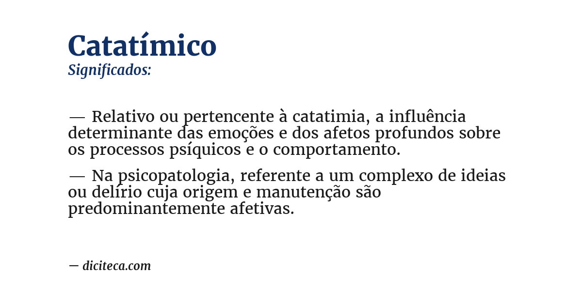 Significado de catatímico