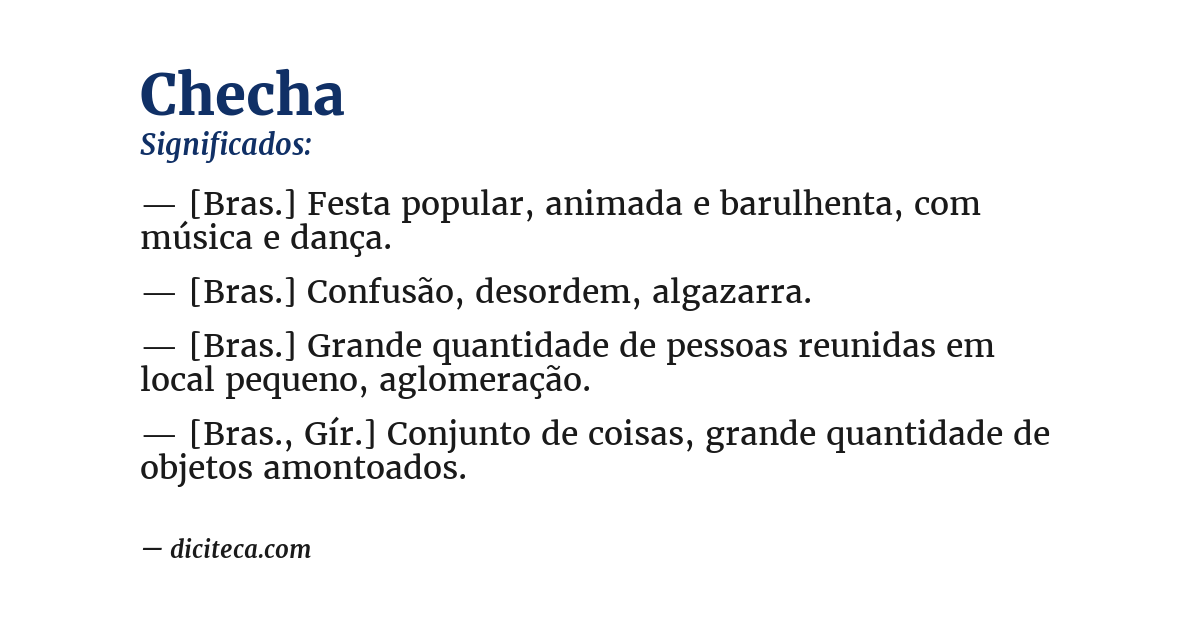 Significado de checha
