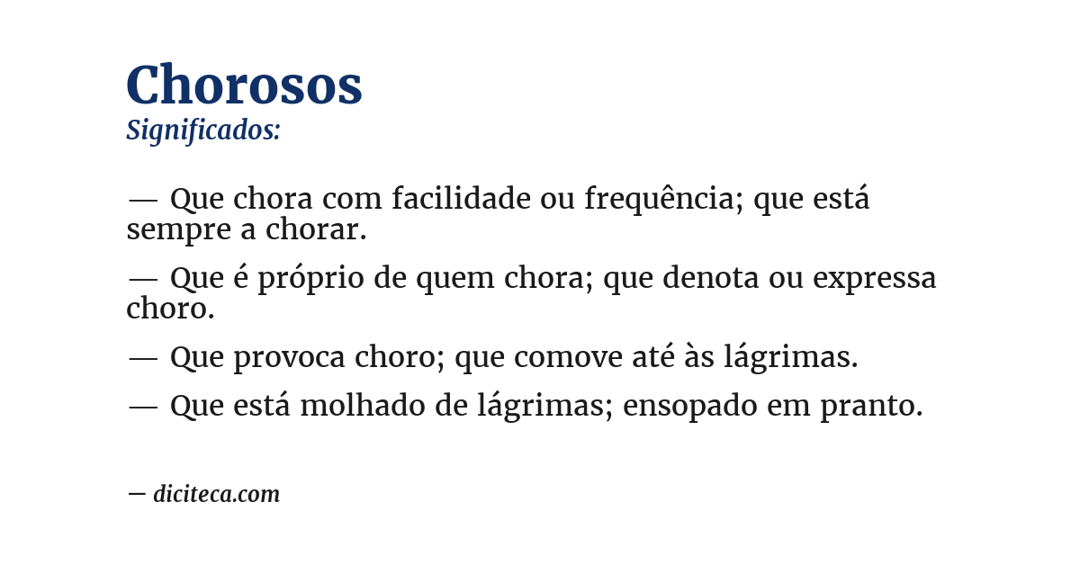 Significado de chorosos