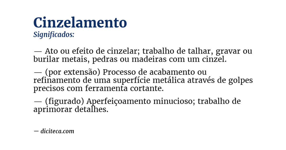 Significado de cinzelamento