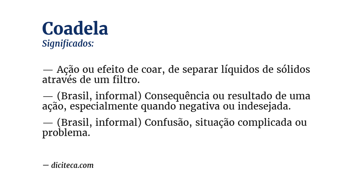 Significado de coadela