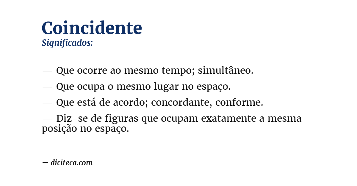 Significado de coincidente