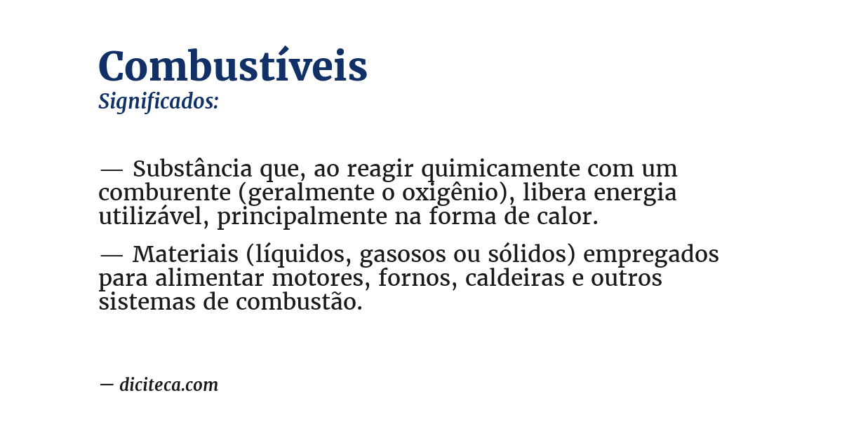 Significado de combustíveis