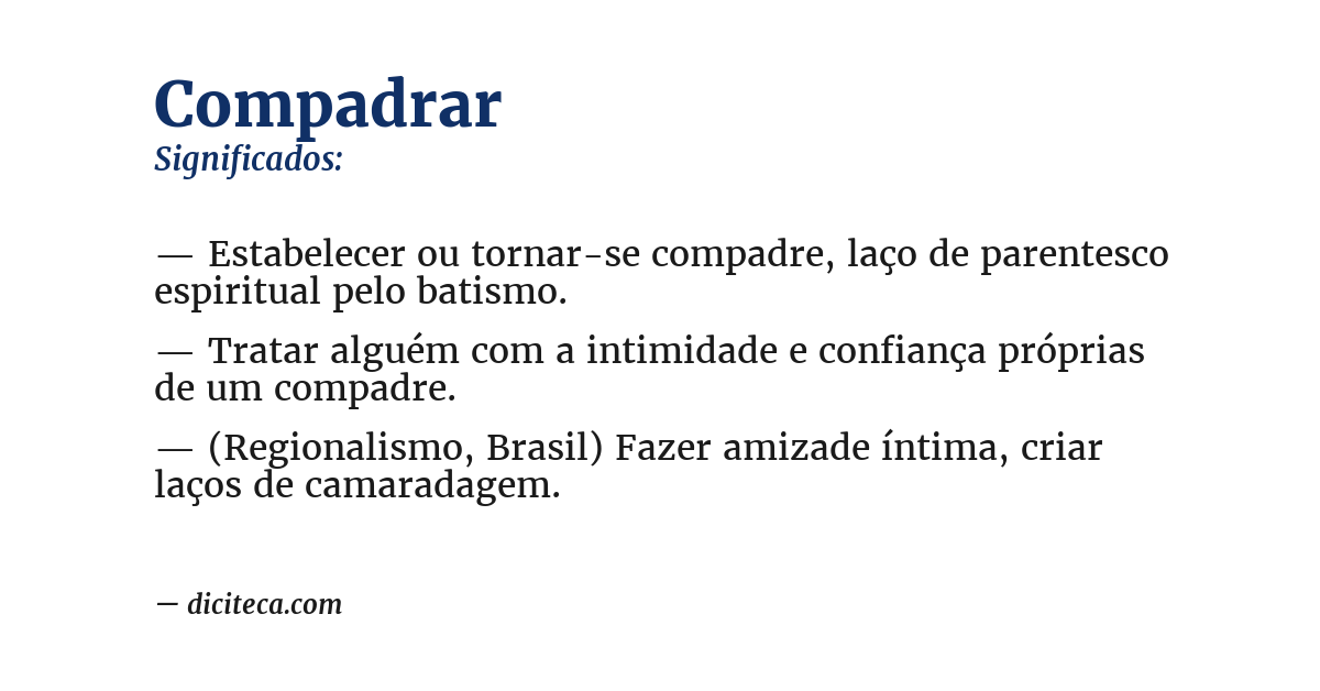 Significado de compadrar