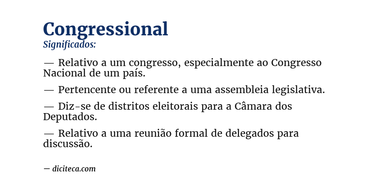 Significado de congressional