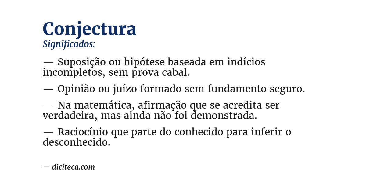 Significado de conjectura