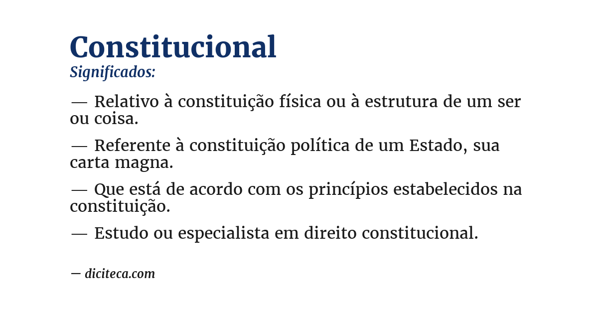 Significado de constitucional