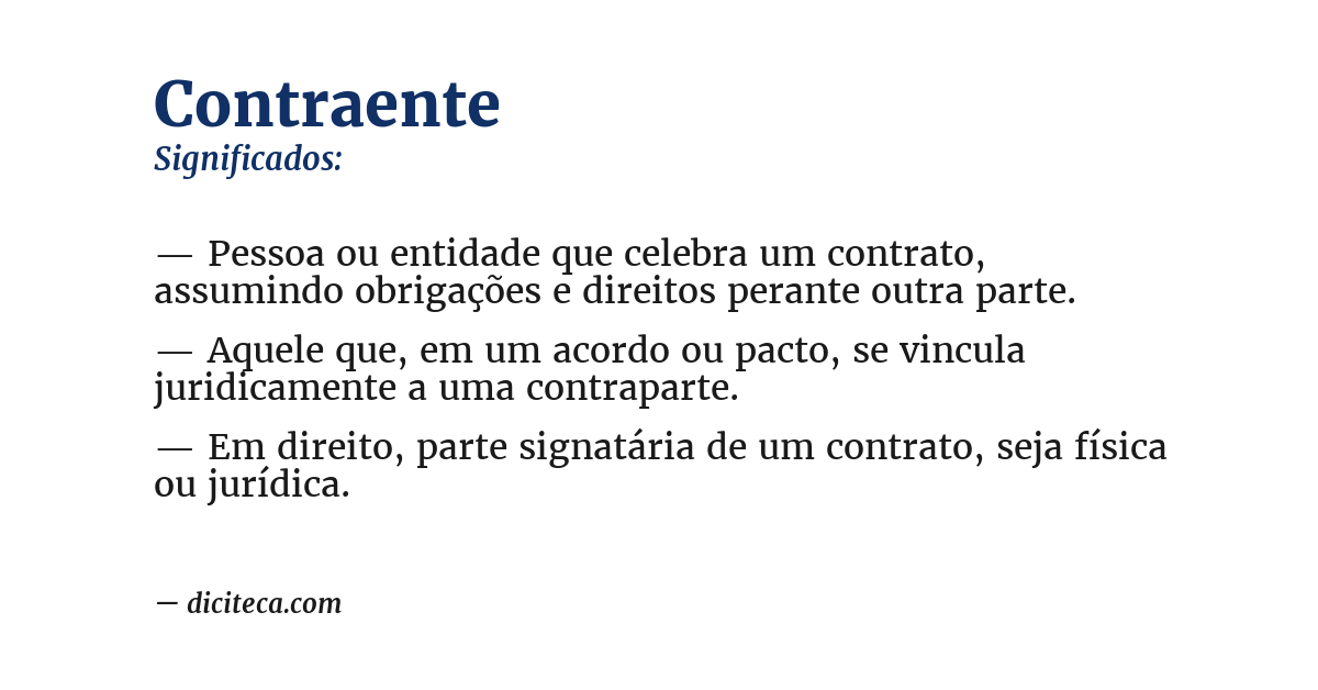 Significado de contraente