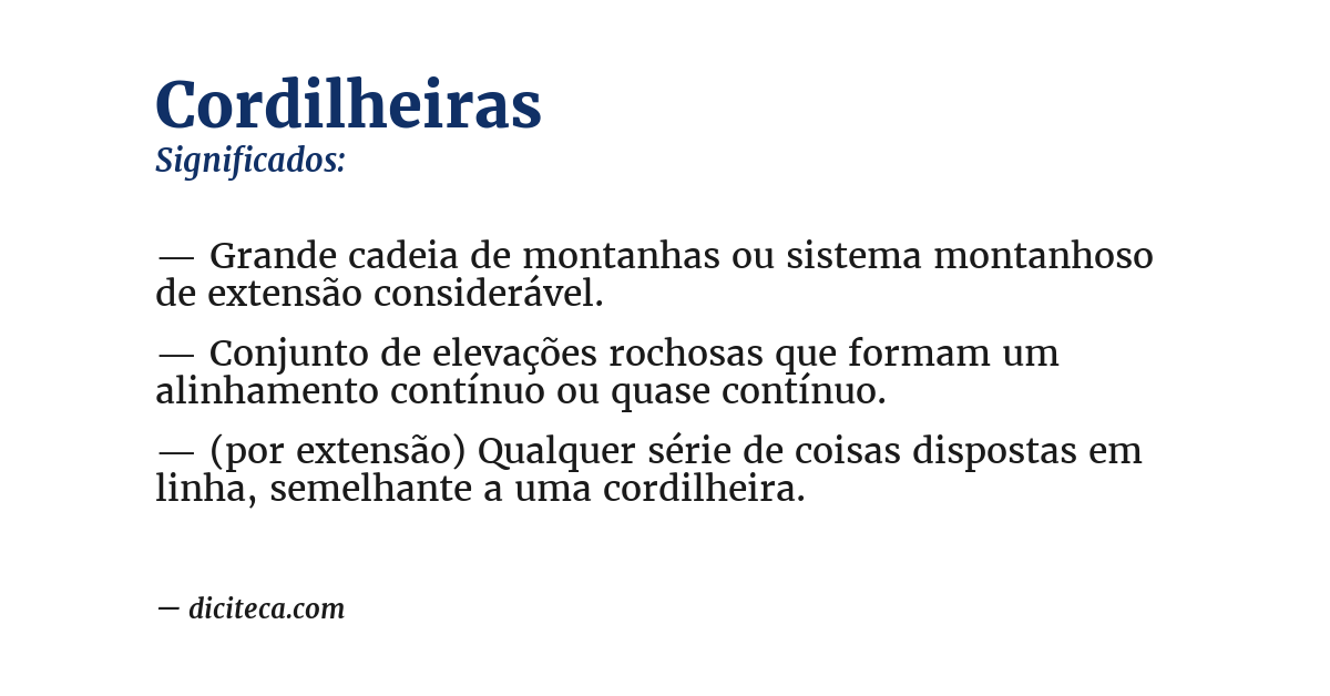 Significado de cordilheiras
