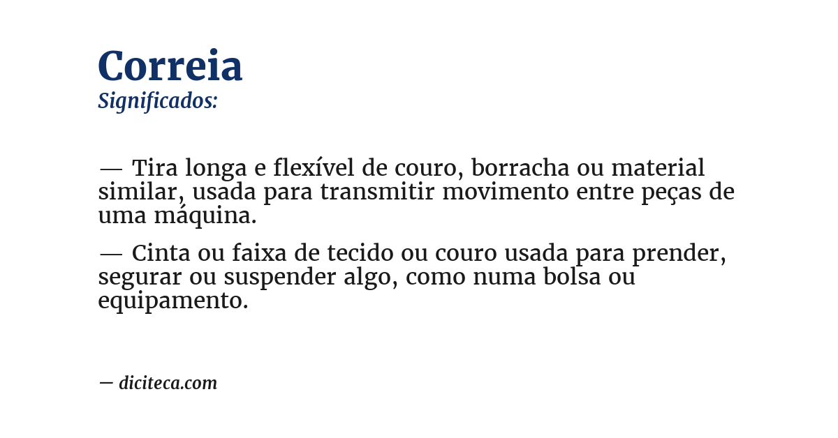 Significado de correia