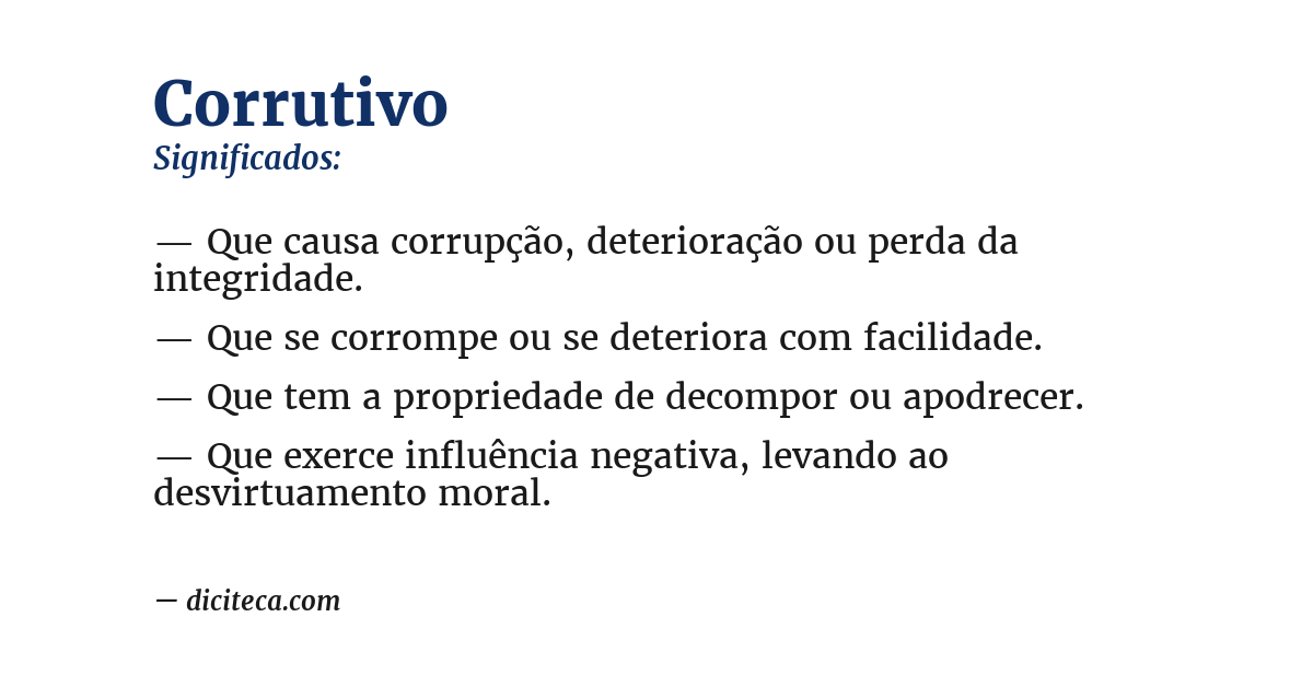 Significado de corrutivo