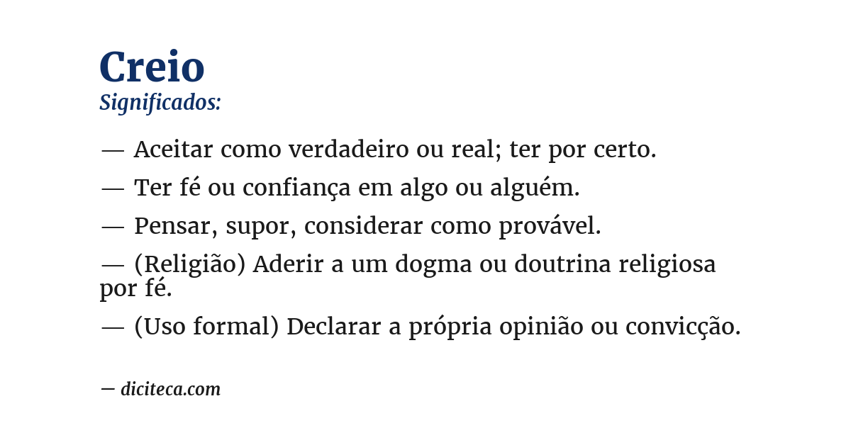 Significado de creio
