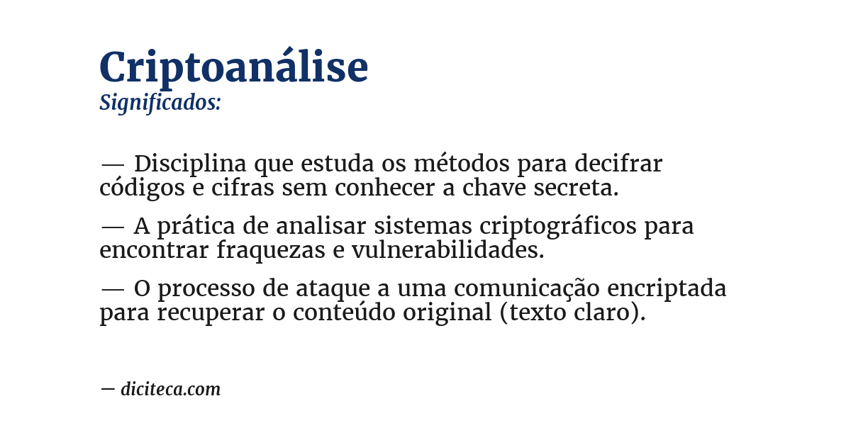 Significado de criptoanálise