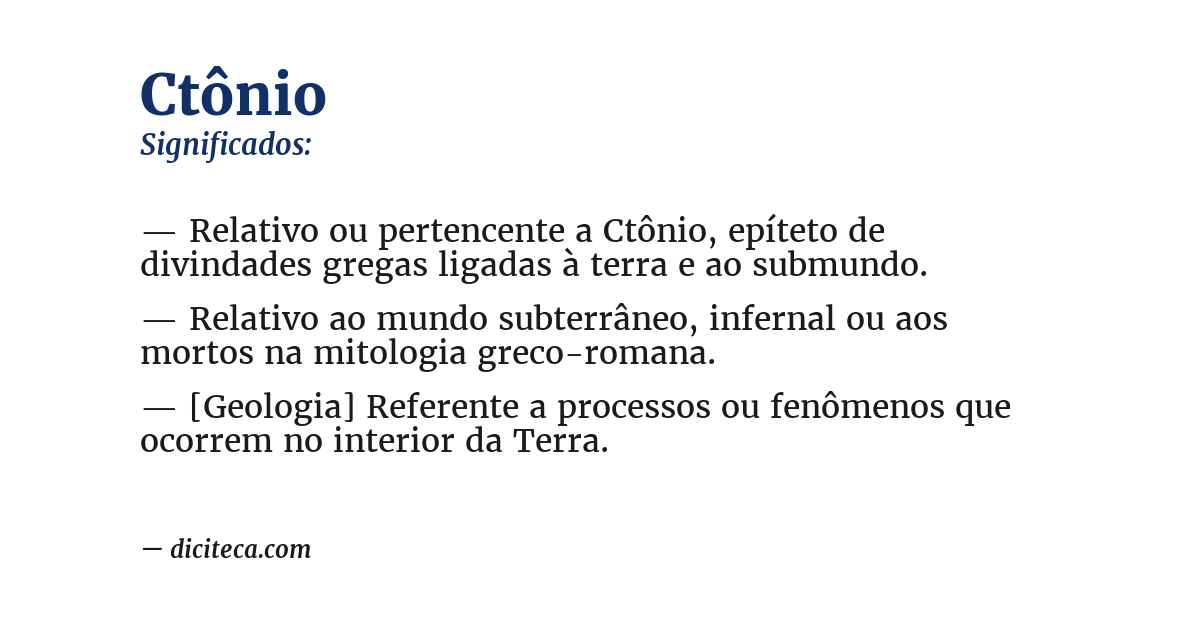 Significado de ctônio