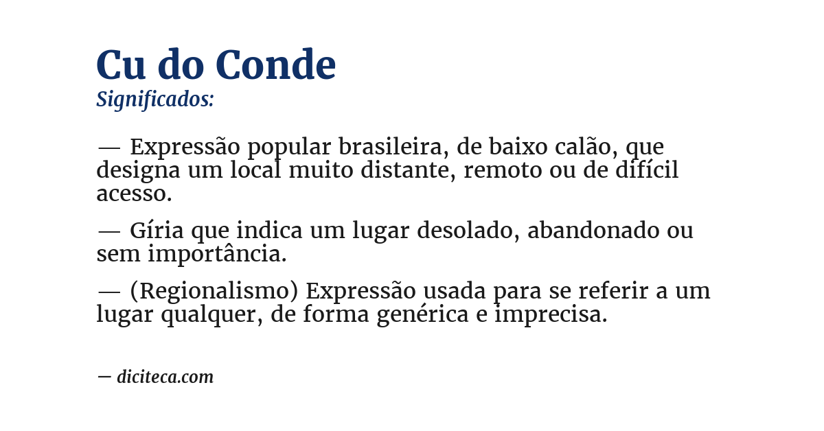 Significado de cu do conde