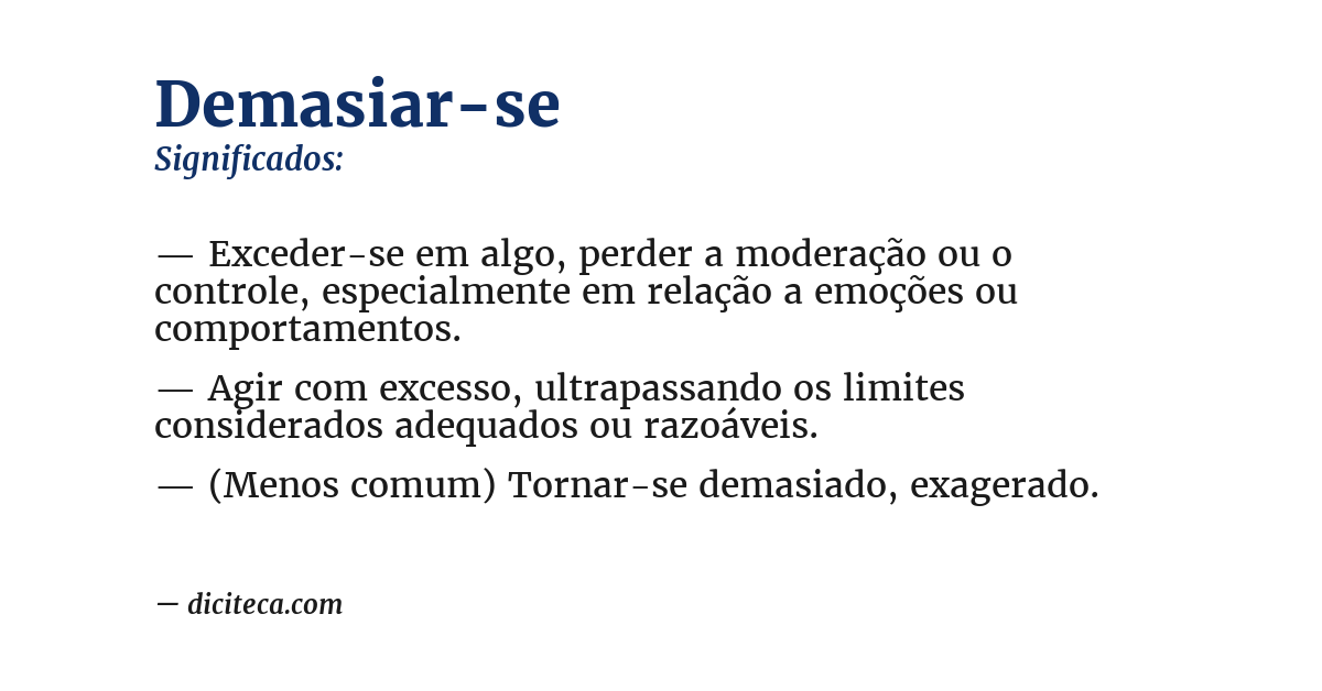 Significado de demasiar-se