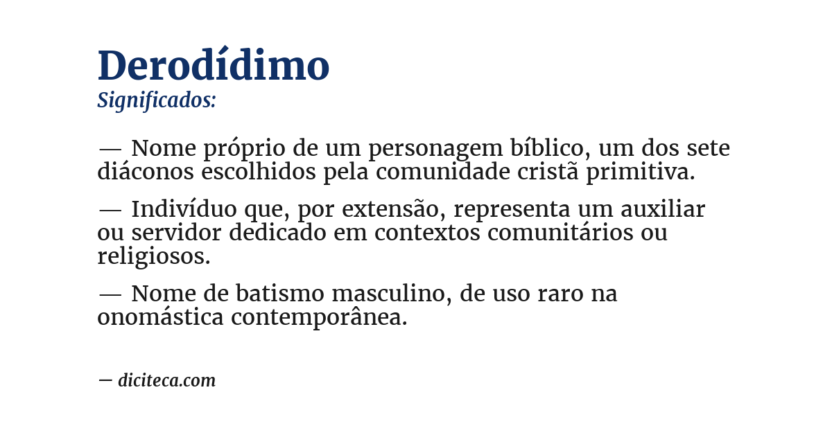 Significado de derodídimo