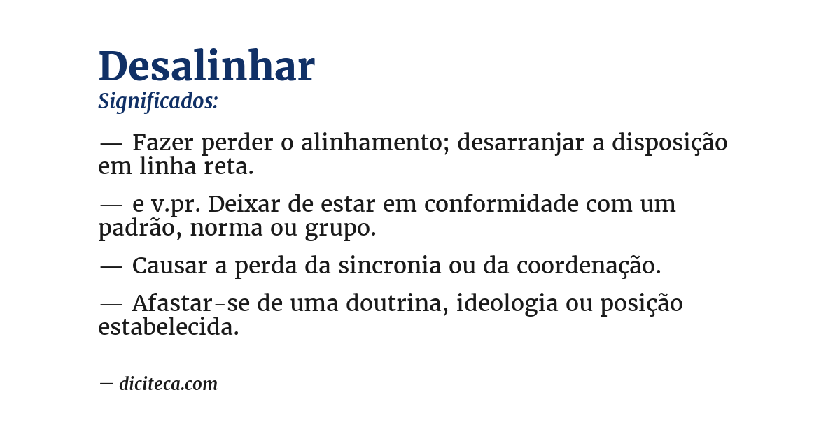 Significado de desalinhar