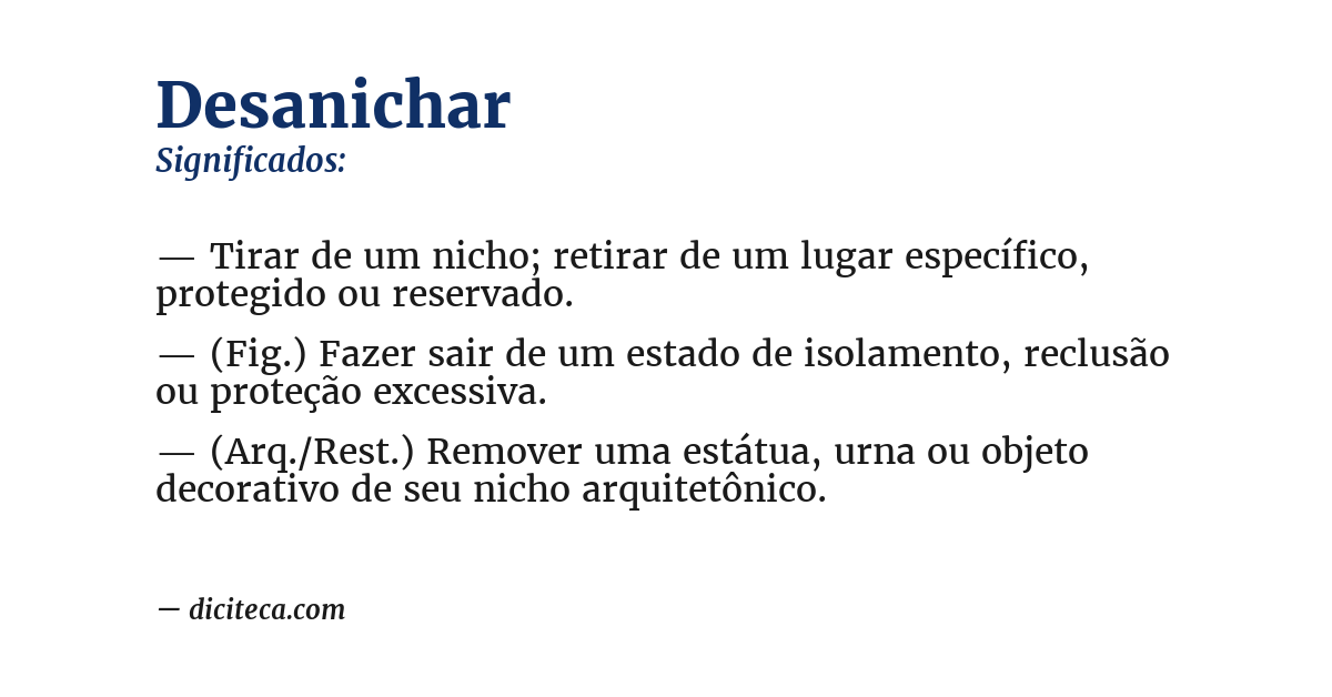 Significado de desanichar