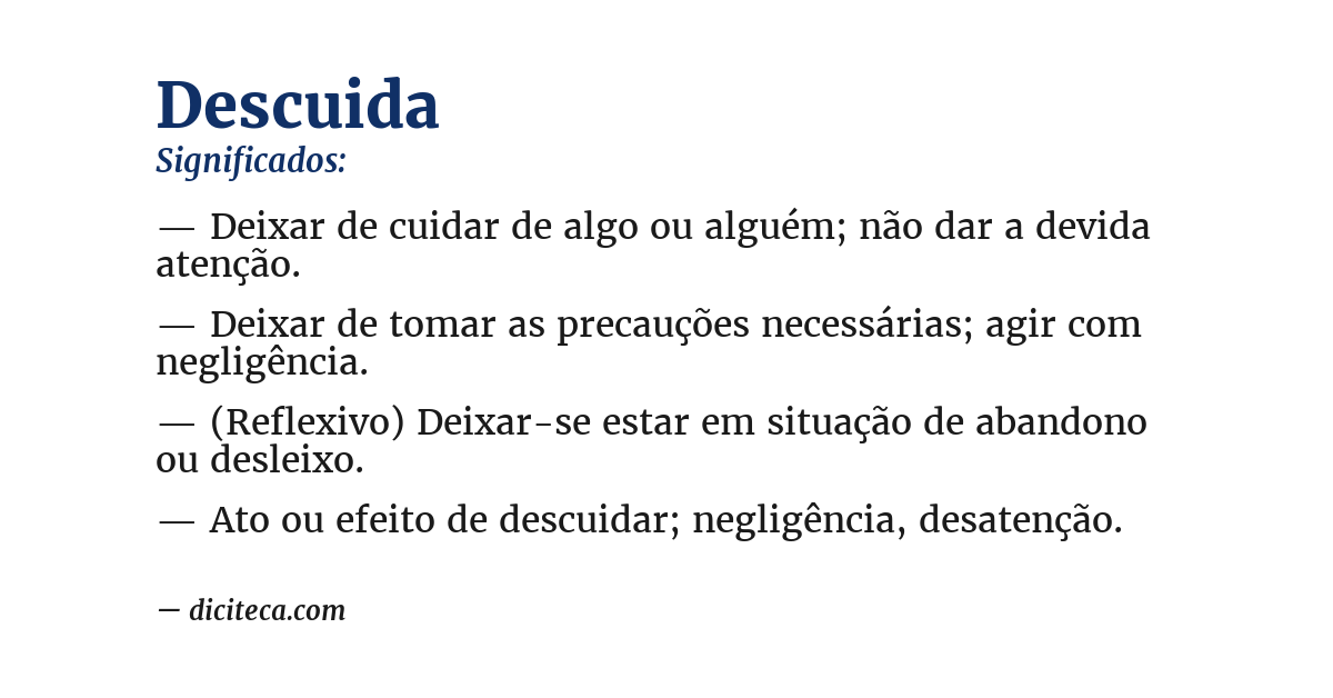 Significado de descuida