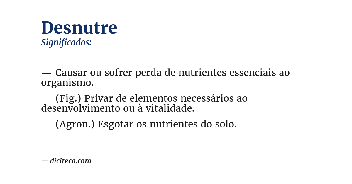 Significado de desnutre