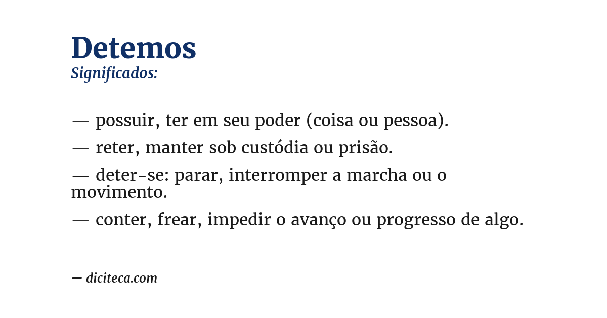 Significado de detemos