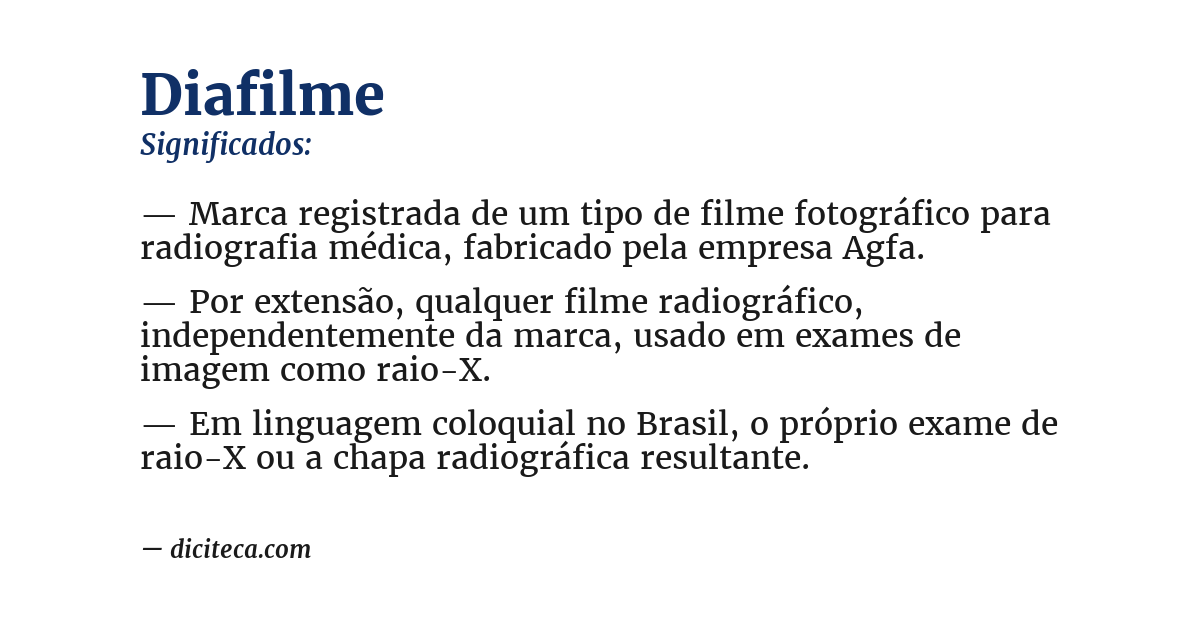 Significado de diafilme