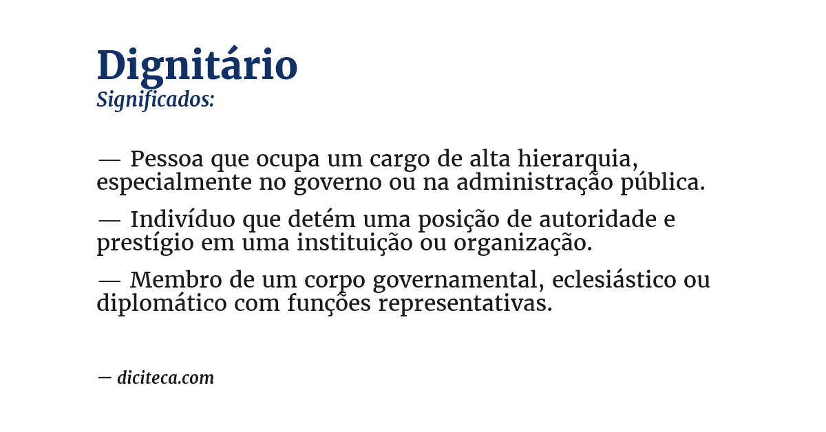 Significado de dignitário