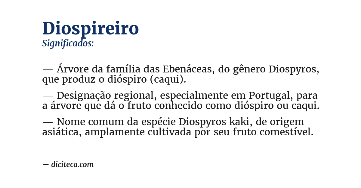 Significado de diospireiro