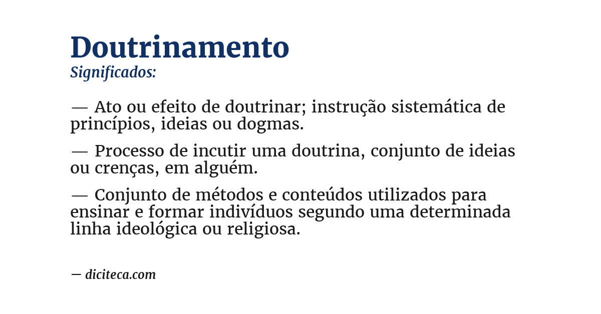 Significado de doutrinamento