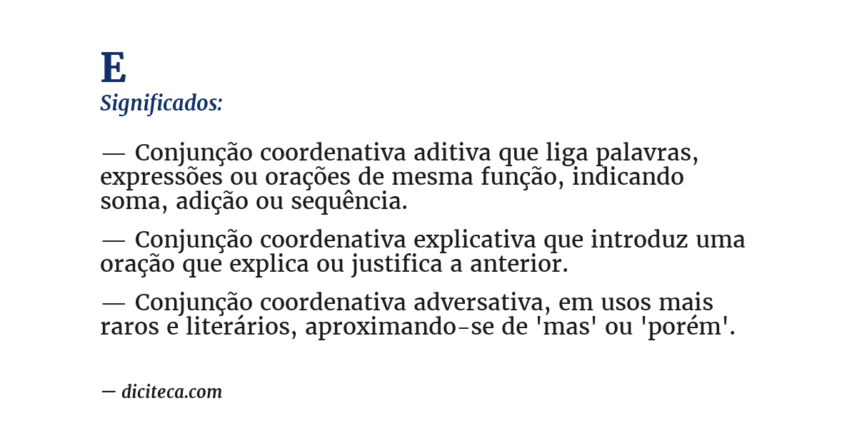 Significado de e