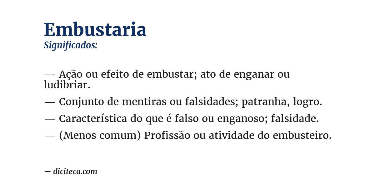 Significado de embustaria